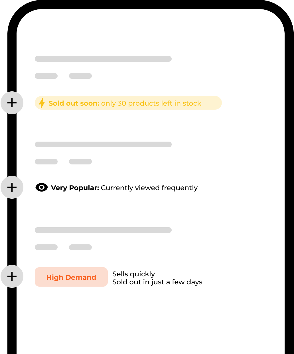 Product pages Fomo Badges